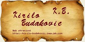 Kirilo Budaković vizit kartica